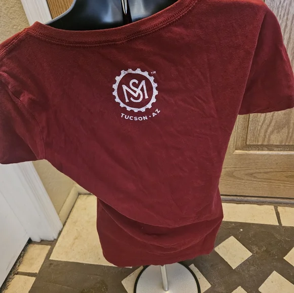 Womens Red V-Neck Brewery Top - Picture 3 of 4